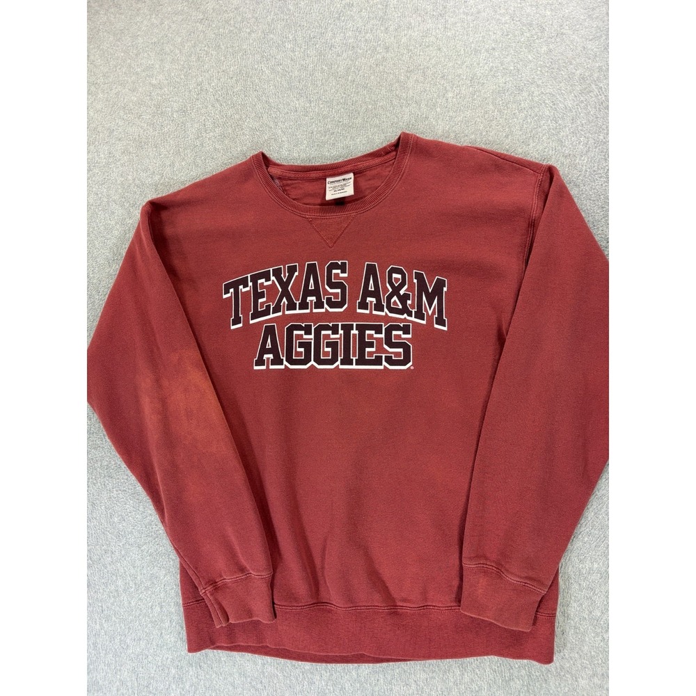 Texas‎ A&M Aggies Screened Logo Campus Crew Sweatshirt (Men's Medium) Maroon